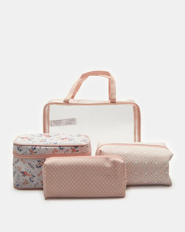 Women Assorted Printed Cosmetic Pouch Set (4 Piece) sold by Redtag