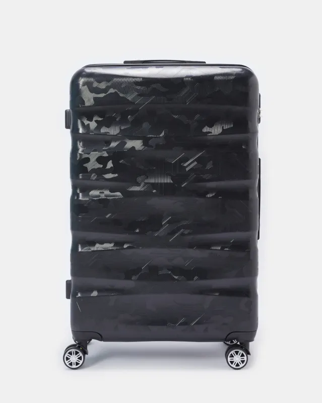 Black Textured Trolley Luggage 28 Inch sold by Redtag