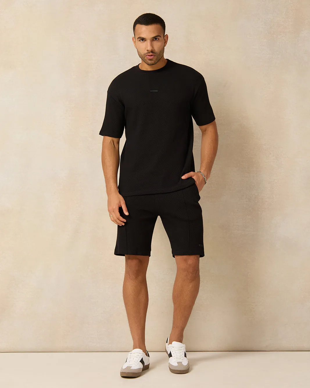 Men Black Lounge Shorts sold by Redtag product image thumbnail 2