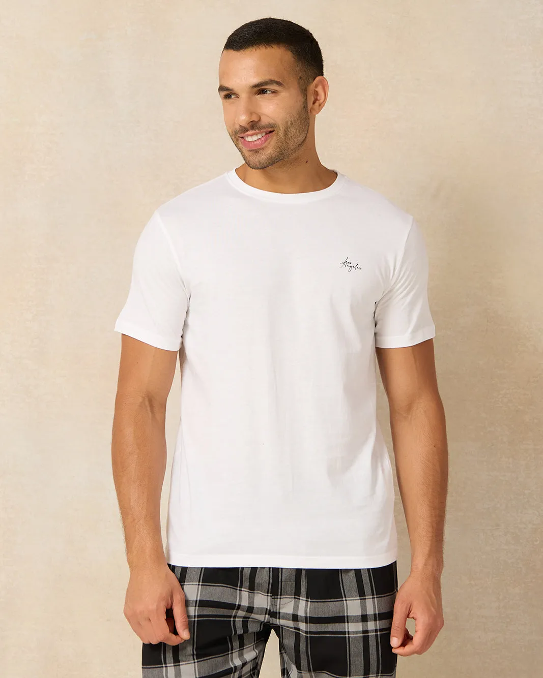 Men White And Black Checkered Pyjama Set (2 Piece) sold by Redtag product image thumbnail 2