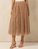 Women Brown Sequins Mesh Skirt sold by Redtag