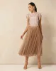 Women Brown Sequins Mesh Skirt sold by Redtag