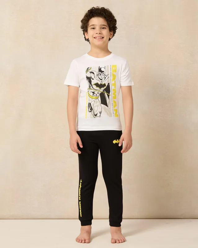 Boys White And Black Batman Pyjama Set (2 Piece) sold by Redtag