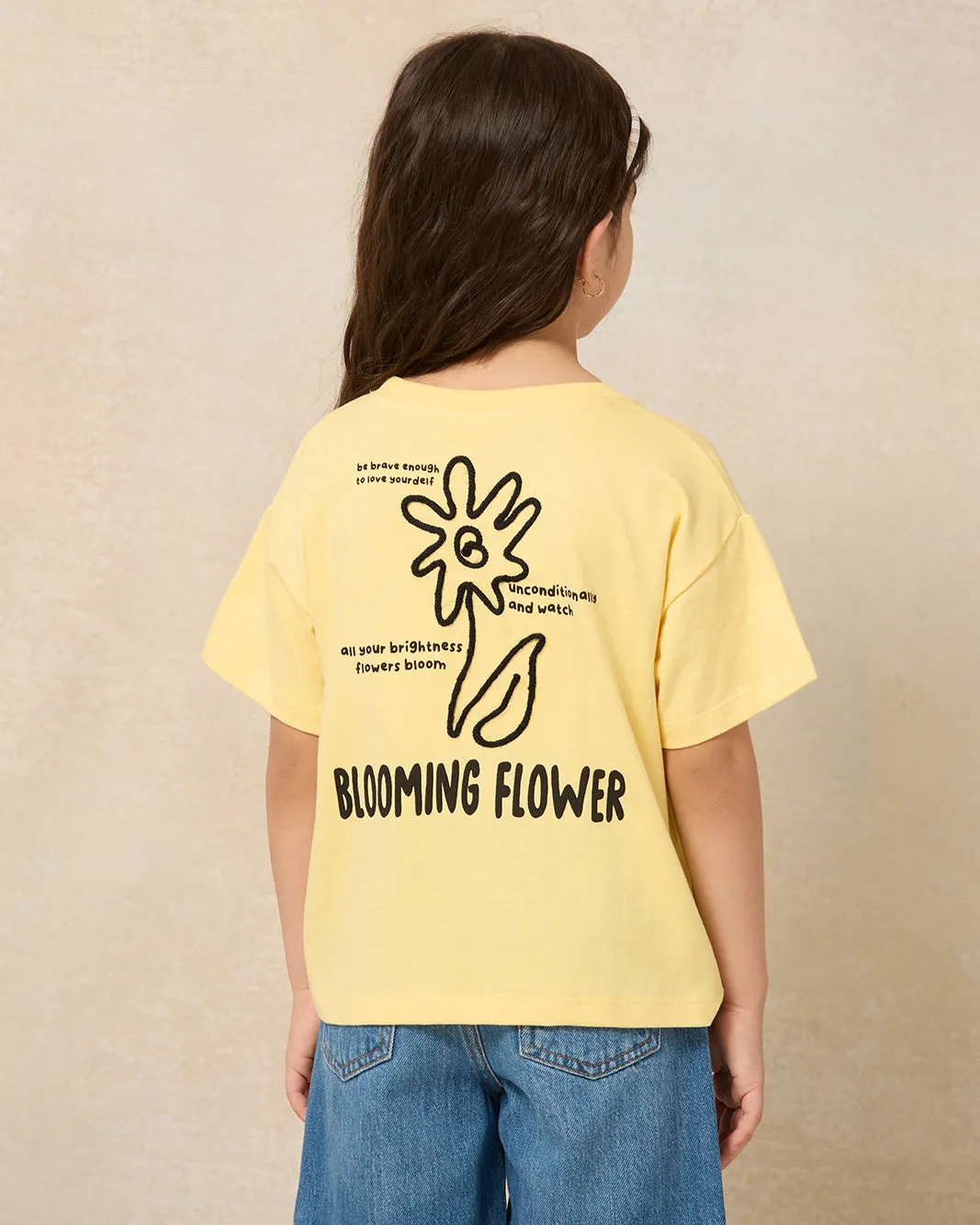 Girls Yellow Printed T-Shirt sold by Redtag product image thumbnail 3