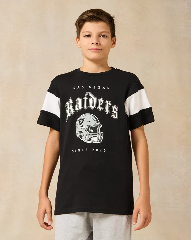 Senior Boys Black Over Size Las Vegas Raiders T-Shirt sold by Redtag