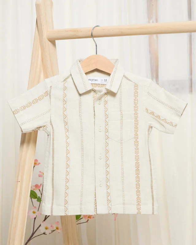 Infant Boys Beige Embroidered Shirt sold by Redtag