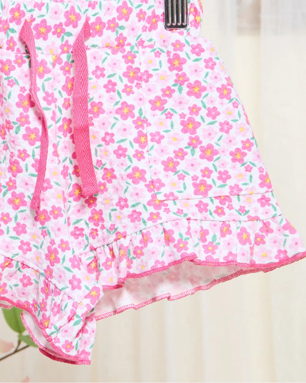 Infant Girls Fuchsia Floral Printed Shorts sold by Redtag product image thumbnail 3
