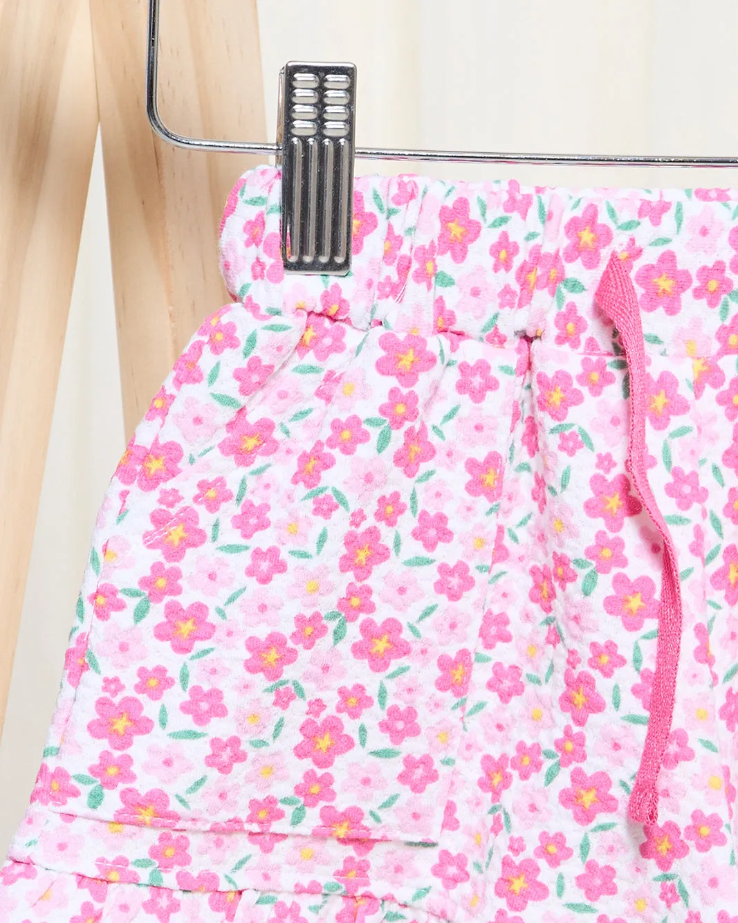 Infant Girls Fuchsia Floral Printed Shorts sold by Redtag product image thumbnail 2