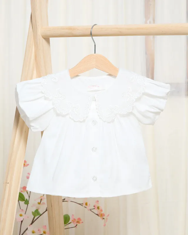 Infant Girls White Embossed Blouse sold by Redtag
