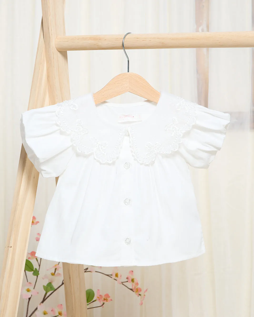 Infant Girls White Embossed Blouse sold by Redtag