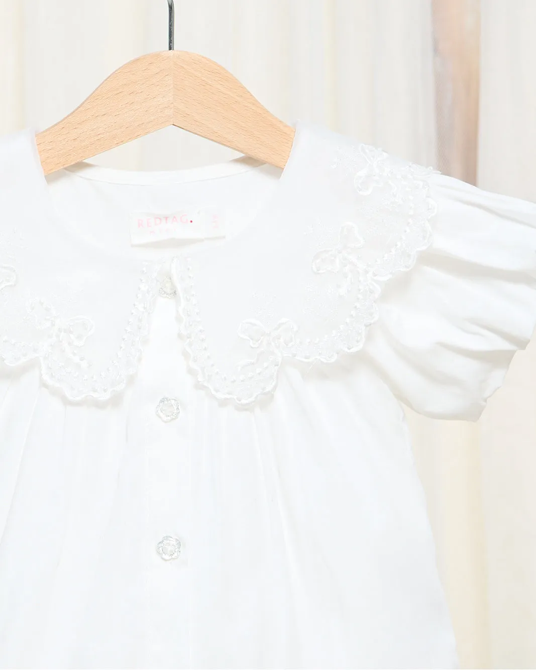 Infant Girls White Embossed Blouse sold by Redtag product image thumbnail 2