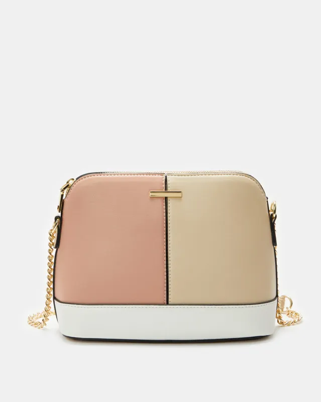 Women Pink And Beige Cross Body Bag sold by Redtag