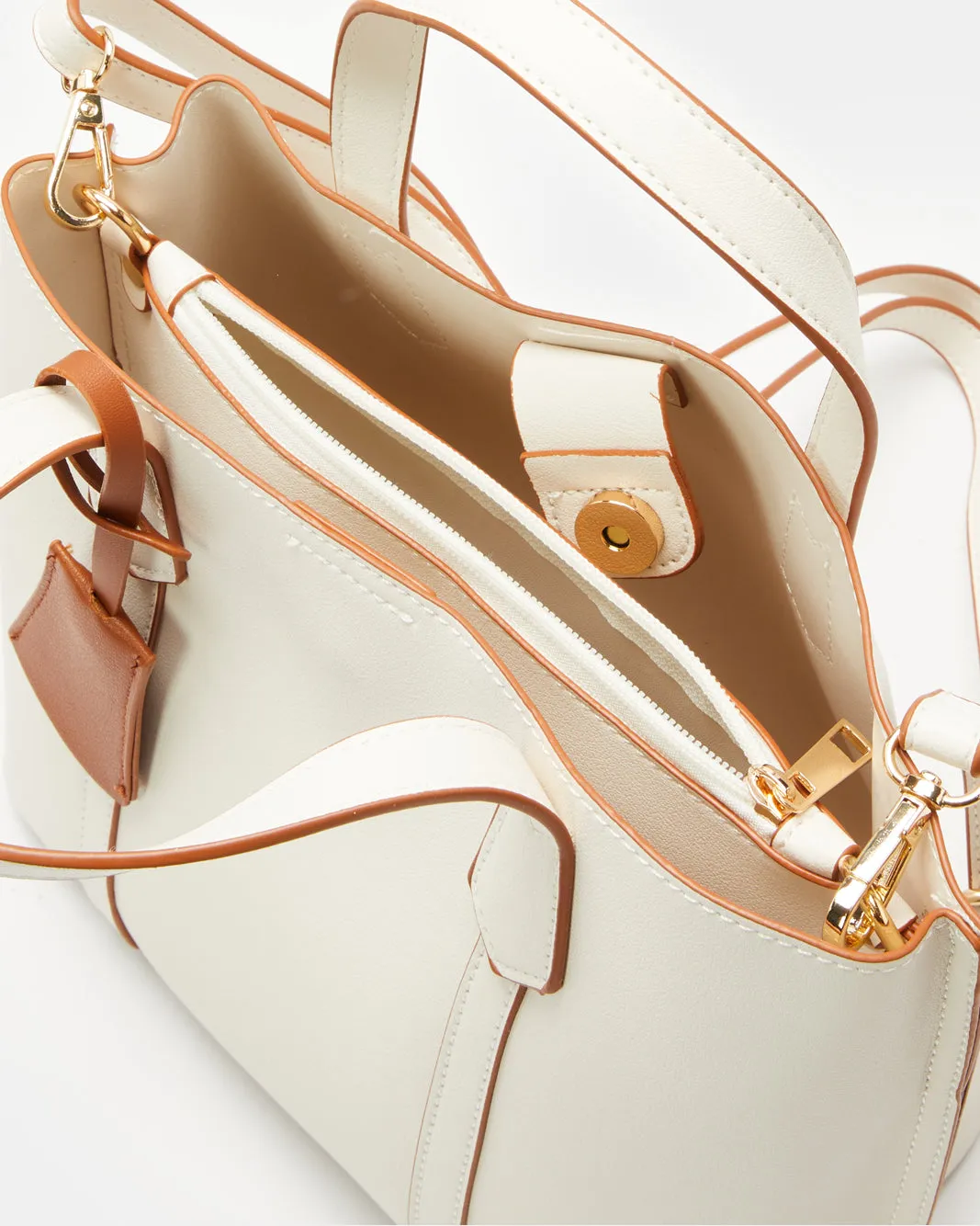 Women Beige Plain Tote Bag sold by Redtag product image thumbnail 4