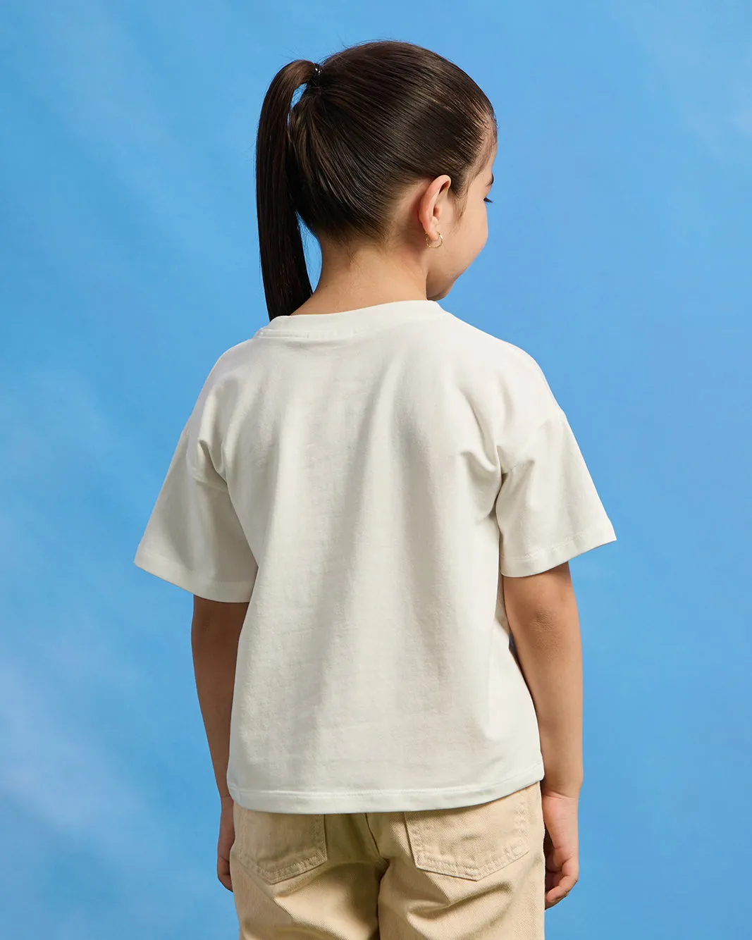 Girls White Flower Embellished T-Shirt sold by Redtag product image thumbnail 3