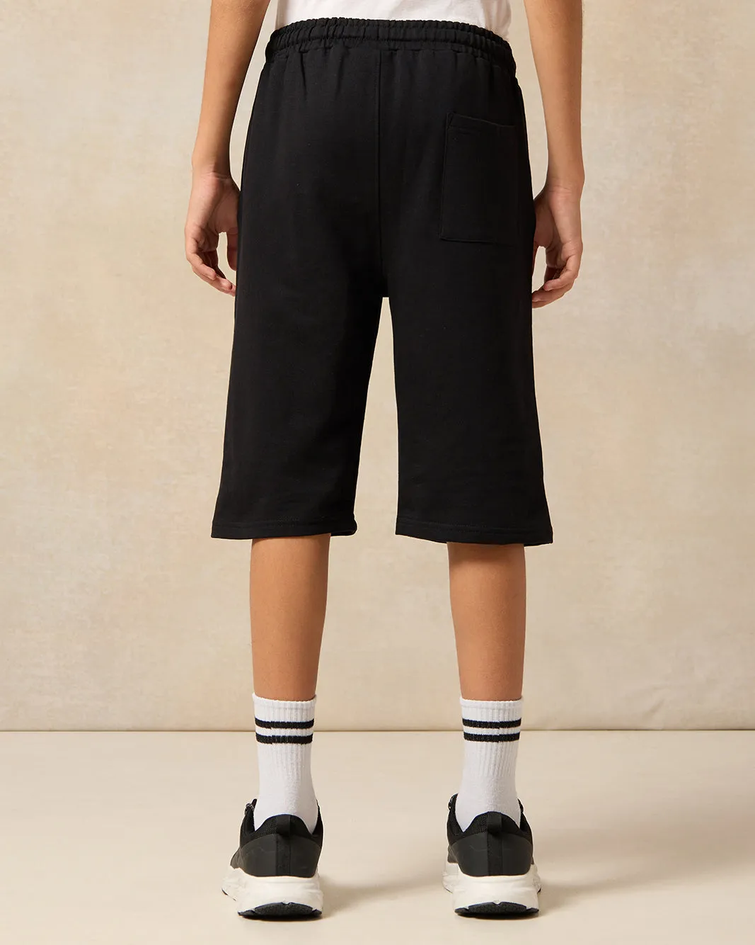 Senior Boys Black Printed Active Shorts sold by Redtag product image thumbnail 3