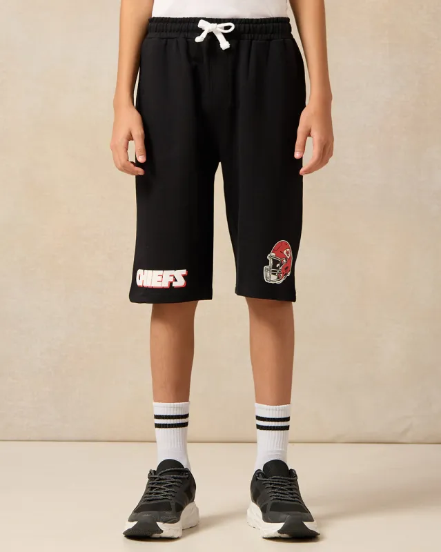 Senior Boys Black Kansas Chiefs Active Shorts sold by Redtag