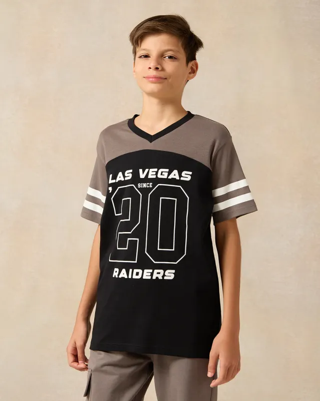 Senior Boys Black Over Size Las Vegas T-Shirt sold by Redtag
