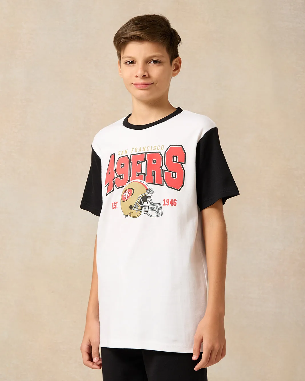 Senior Boys White Over Size San Francisco 49Ers T-Shirt sold by Redtag