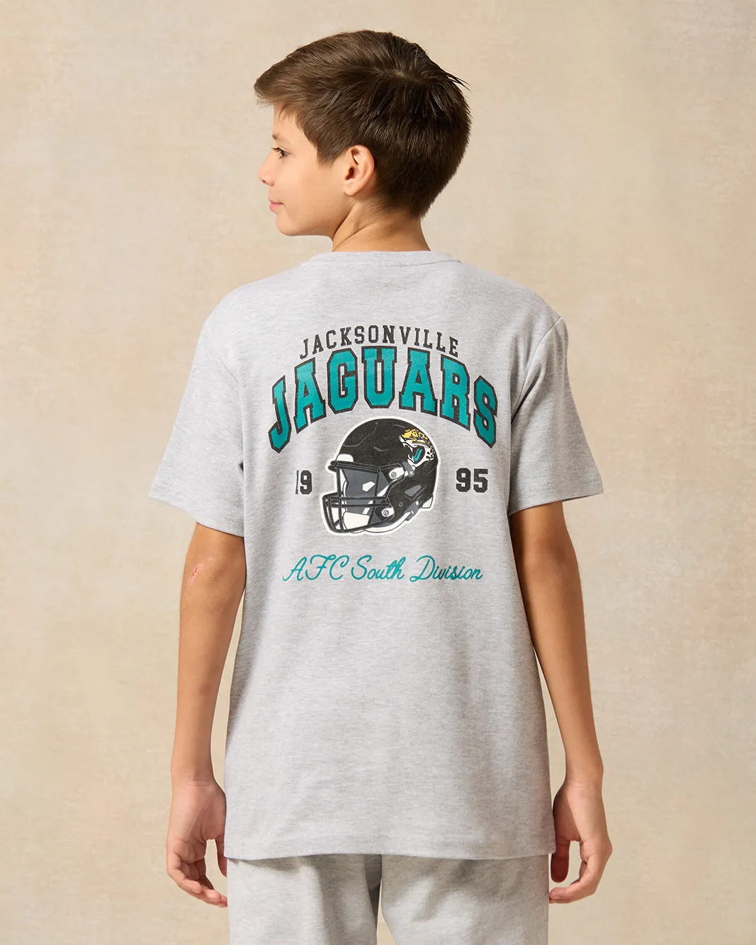 Senior Boys Grey Mel Over Size Jaguars T-Shirt sold by Redtag product image thumbnail 3