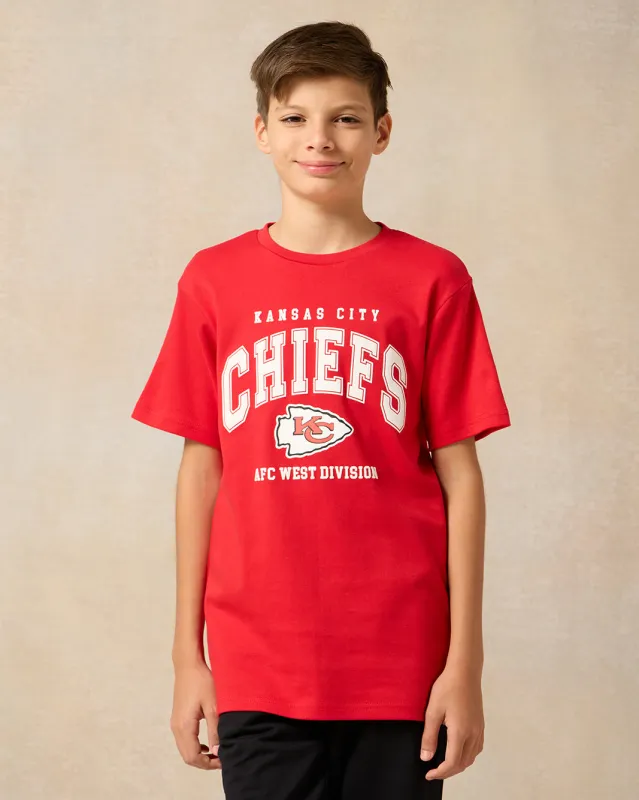 Senior Boys Red Over Size Kansas Chiefs T-Shirt sold by Redtag
