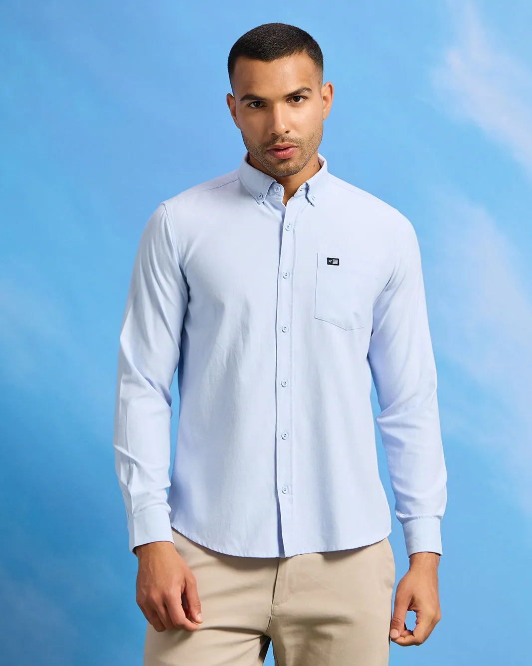 Men Blue Oxford Shirt sold by Redtag