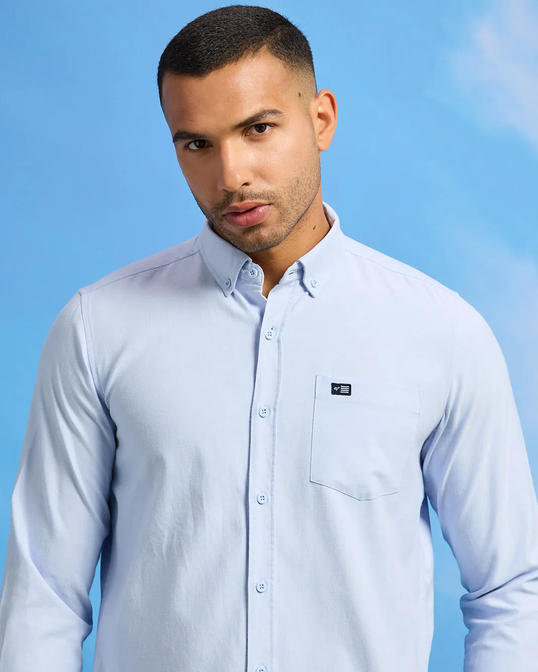 Men Blue Oxford Shirt sold by Redtag product image thumbnail 4