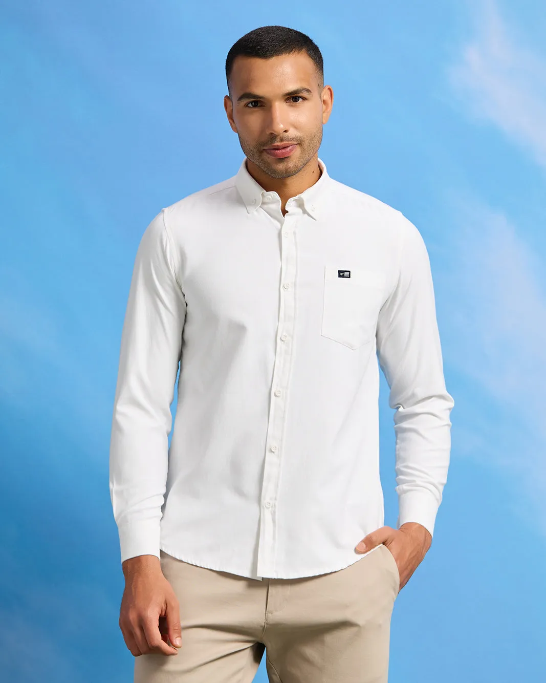 Men White Oxford Shirt sold by Redtag