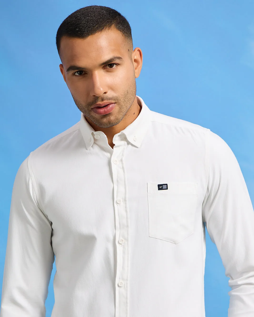 Men White Oxford Shirt sold by Redtag product image thumbnail 4