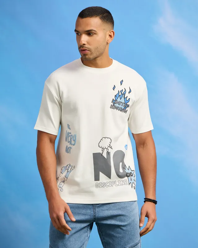 Men White Printed T-Shirt sold by Redtag