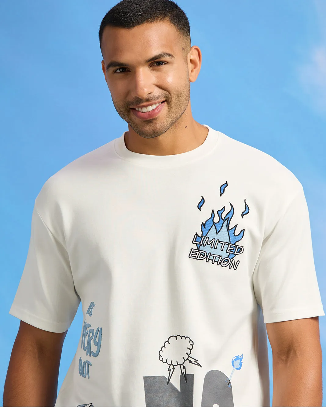 Men White Printed T-Shirt sold by Redtag product image thumbnail 4