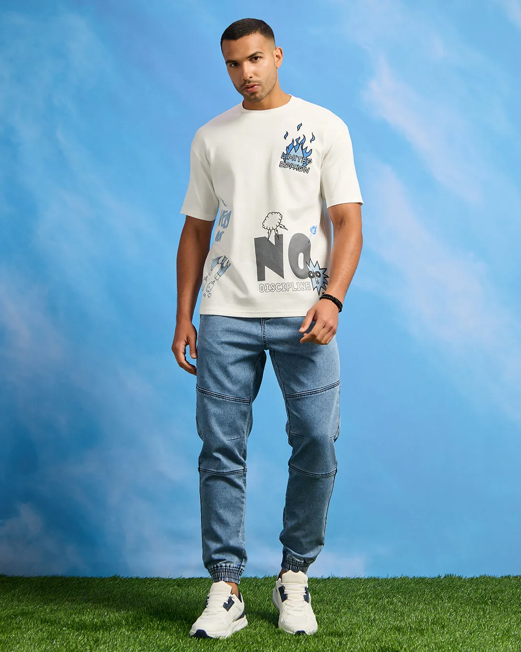 Men White Printed T-Shirt sold by Redtag product image thumbnail 2