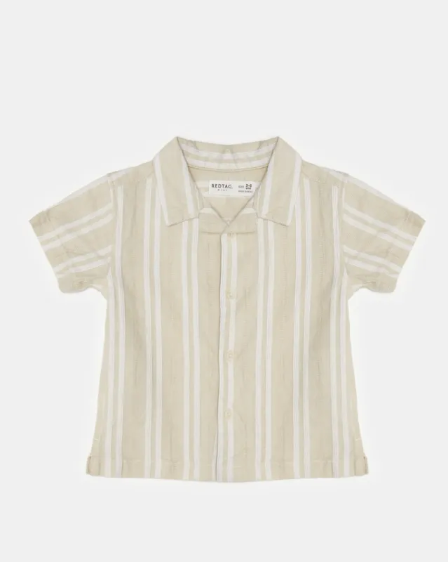 Infant Boys Beige Striped Shirt sold by Redtag