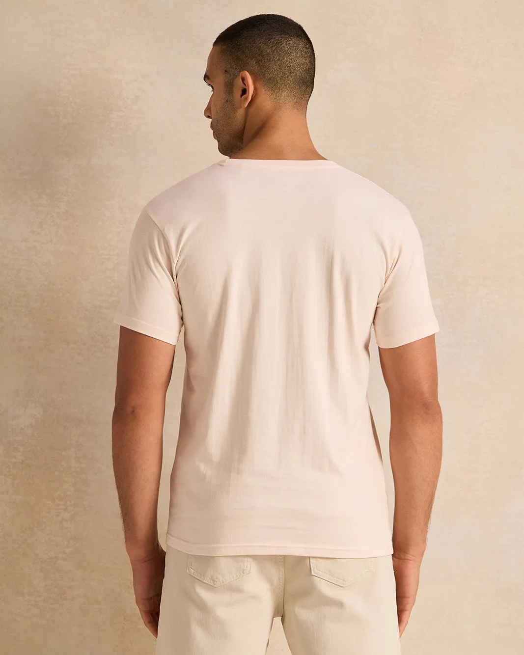 Men Beige Printed Short Sleeved T-Shirt sold by Redtag product image thumbnail 3