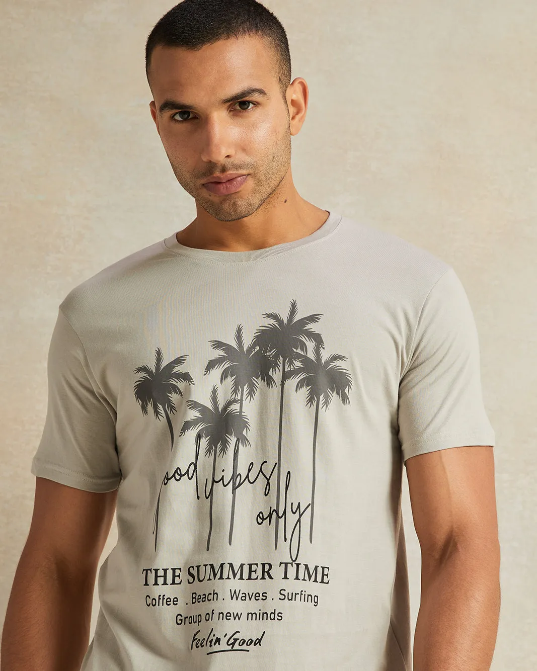 Men Grey Summer Time Print T-Shirt sold by Redtag product image thumbnail 4