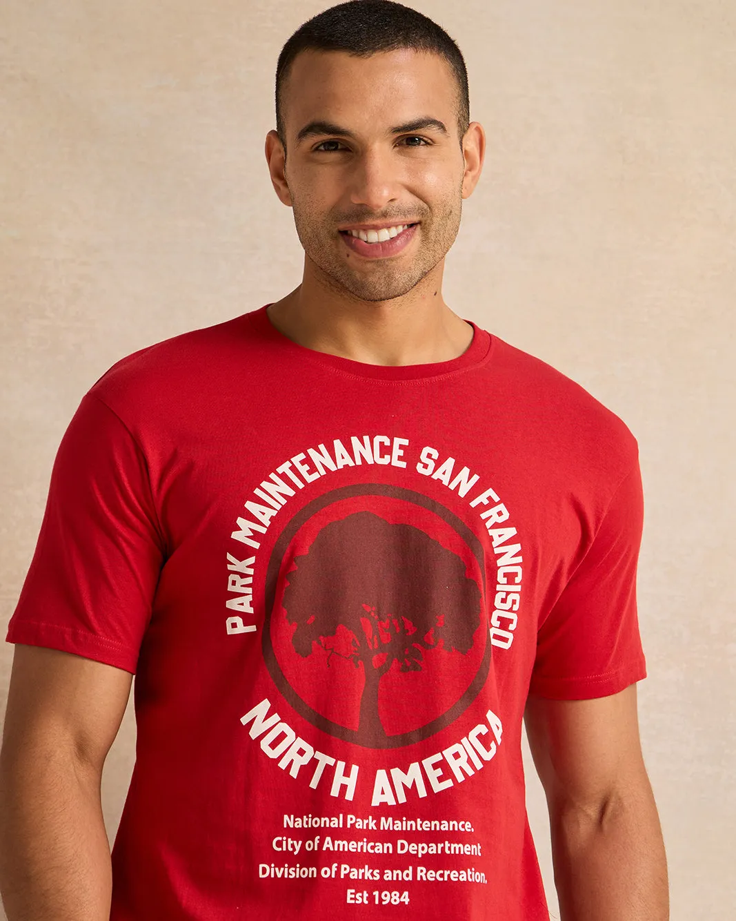 Men Red North America Print T-Shirt sold by Redtag product image thumbnail 4