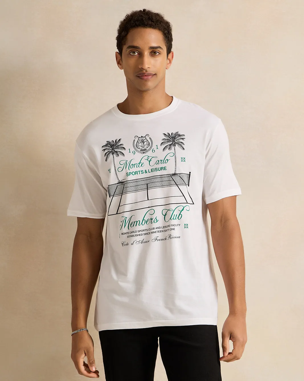 Men White Printed T-Shirt sold by Redtag