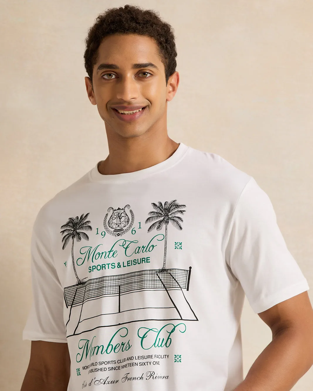 Men White Printed T-Shirt sold by Redtag product image thumbnail 4