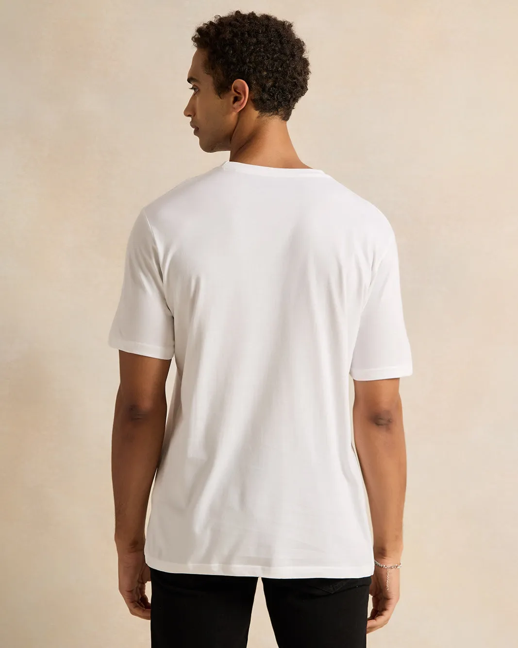 Men White Printed T-Shirt sold by Redtag product image thumbnail 3