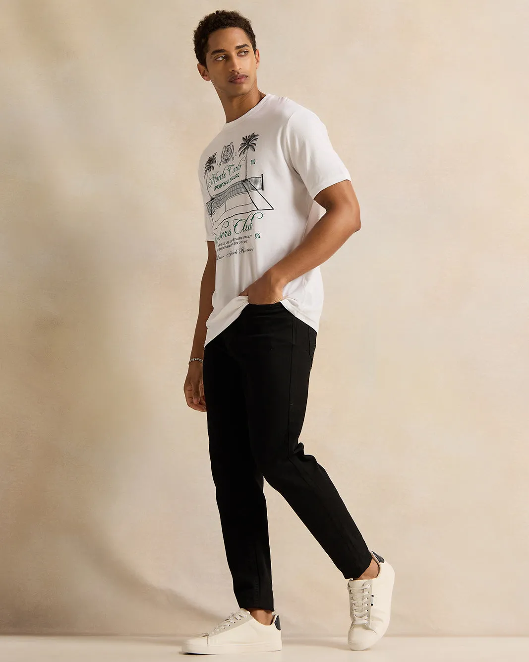 Men White Printed T-Shirt sold by Redtag product image thumbnail 2