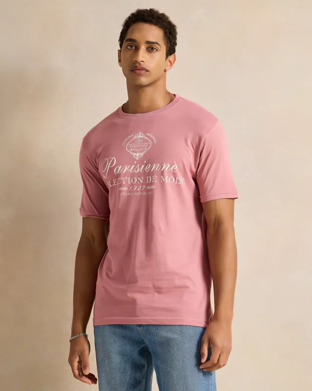 Men Pink Printed T-Shirt sold by Redtag