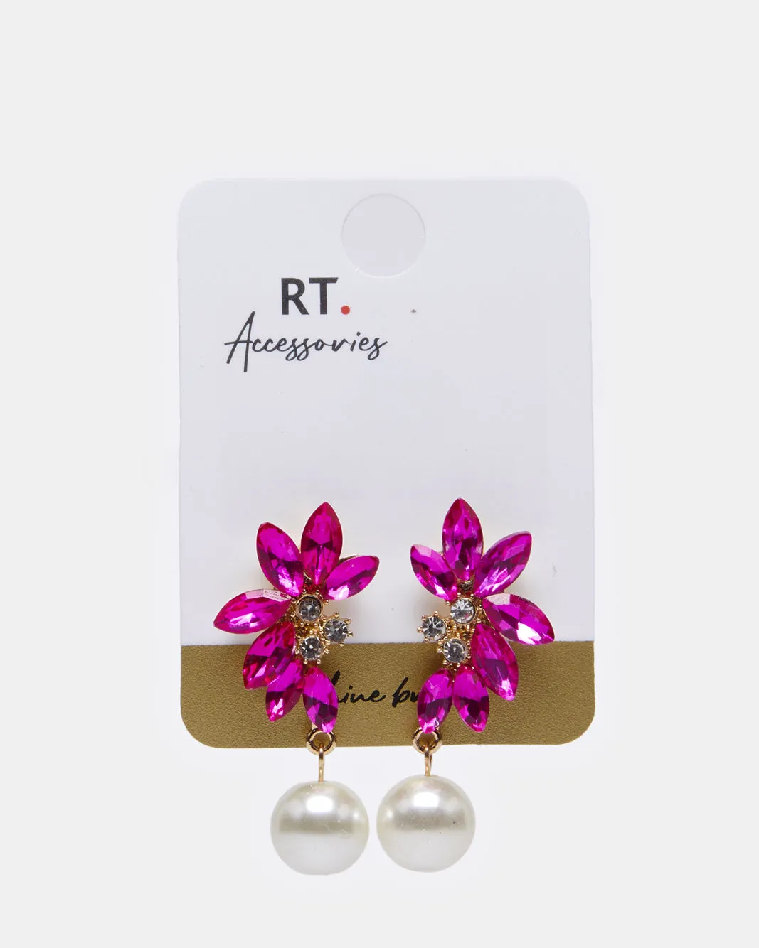 Women Fuchsia Embellished Earrings sold by Redtag