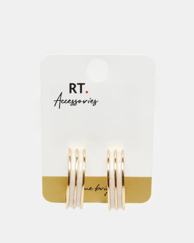 Women Gold Embellished Earrings sold by Redtag