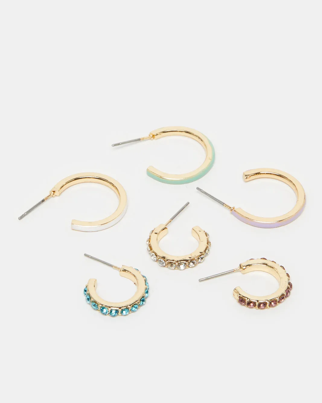 Women Gold Embellished Studs (6 Pairs) sold by Redtag product image thumbnail 2