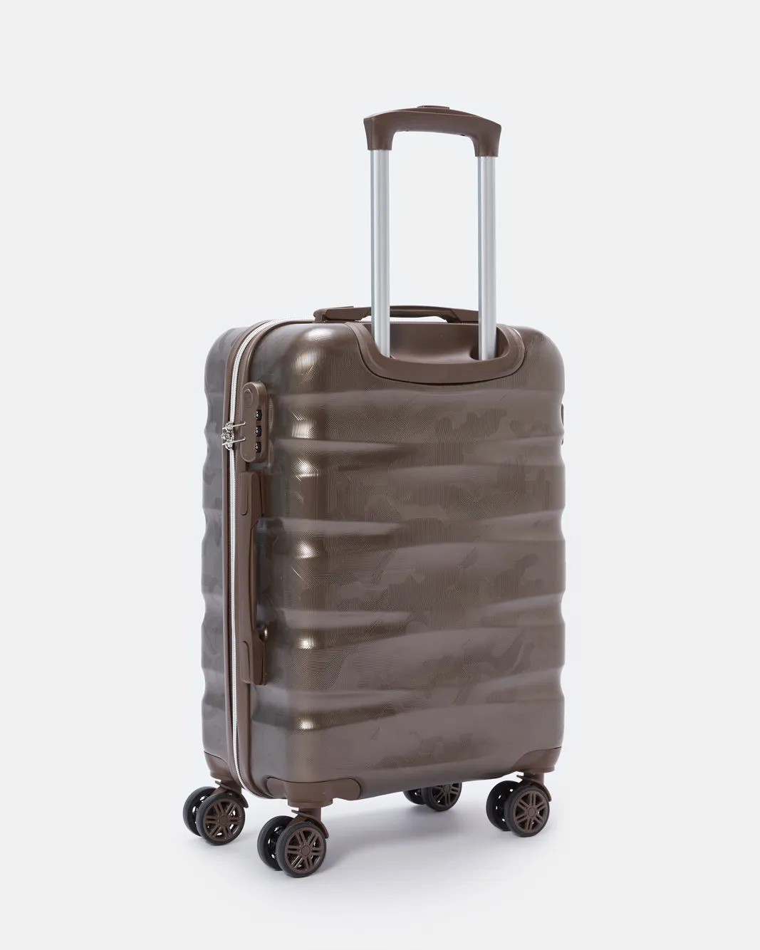Brown Textured Trolley Luggage Trolley (20 Inch) sold by Redtag product image thumbnail 2