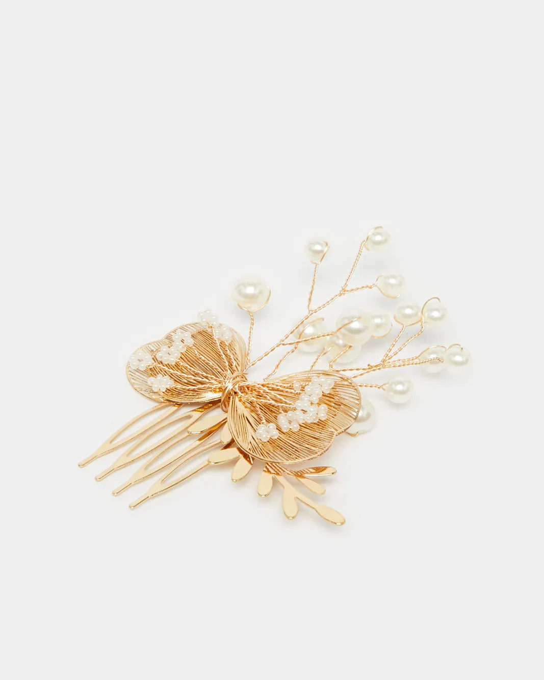 Women Gold Embellished Hair Clip sold by Redtag