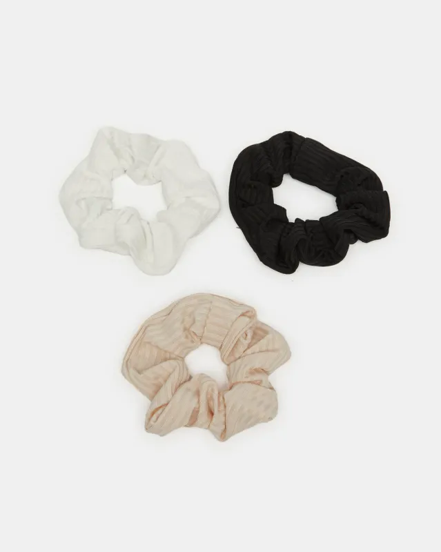 Women Assorted Plain Scrunchy Set (3 Piece) sold by Redtag