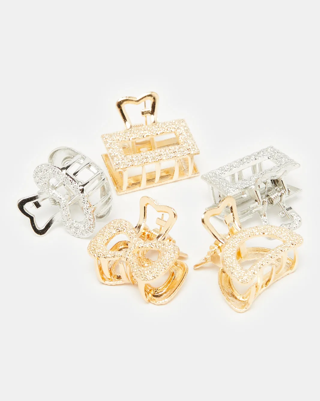 Women Gold &Silver Embellished Hair Clip Set (5 Piece) sold by Redtag product image thumbnail 3