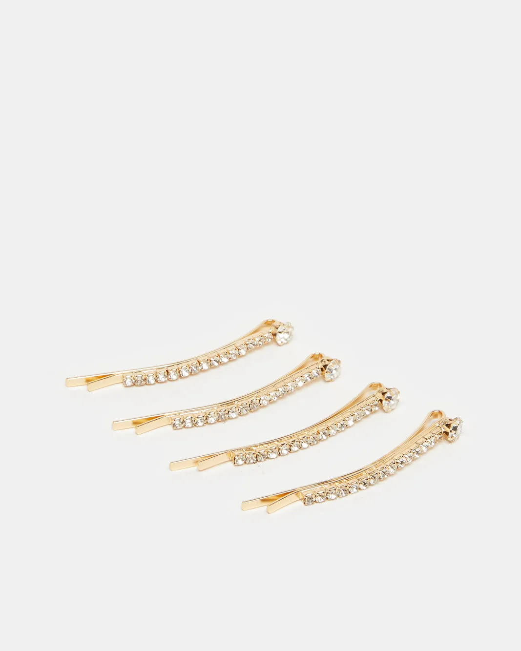 Women Gold Embellished Hair Clip Set (4 Piece) sold by Redtag