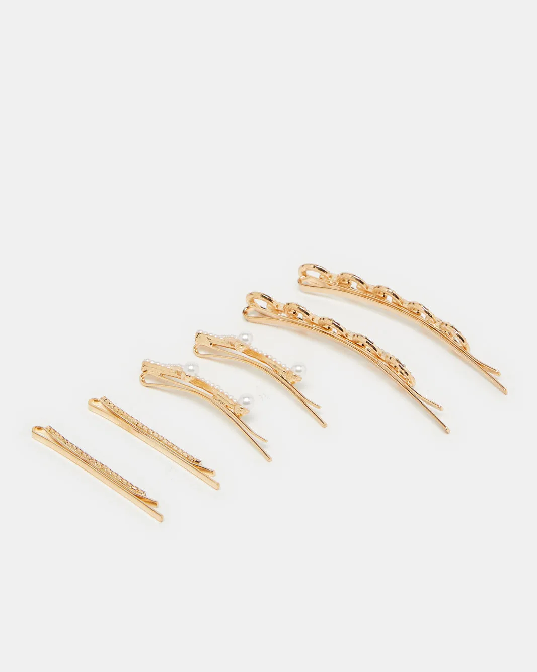 Women Gold Embellished Hair Clip Set (6 Piece) sold by Redtag product image thumbnail 2