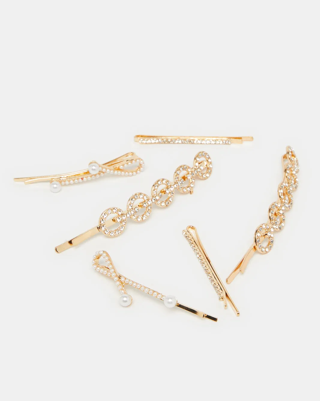 Women Gold Embellished Hair Clip Set (6 Piece) sold by Redtag product image thumbnail 3